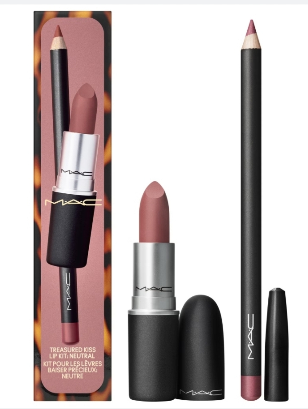NIB MAC  Treasured Kiss Lip Kit in Neutral 2 Pc Set